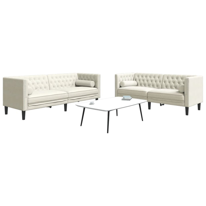 Soffgrupp Chesterfield 2 Delar Bolsterkuddar Sammet