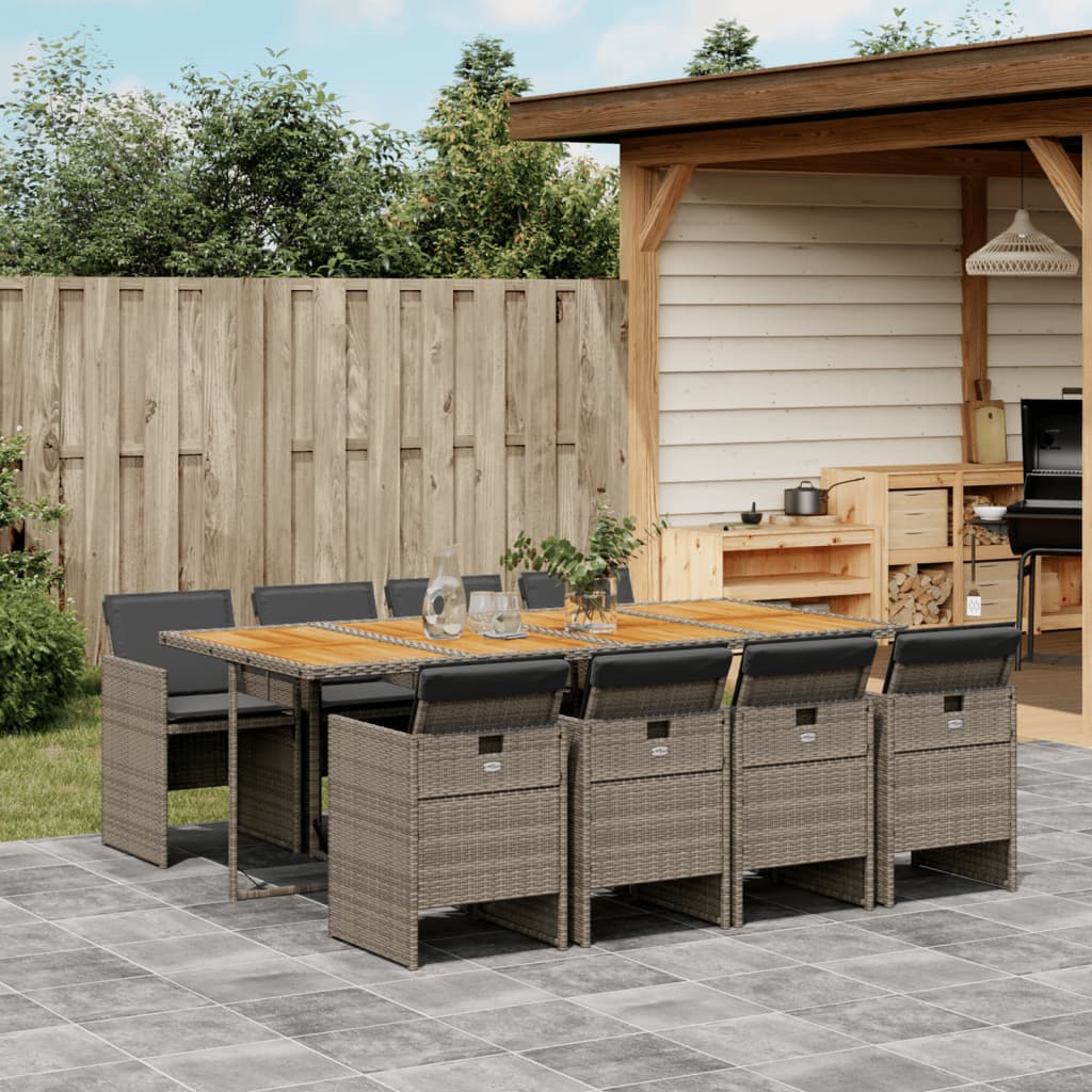 Matgrupp För Trädgården Med Dynor 5 Delar Mixbeige Konstrotting