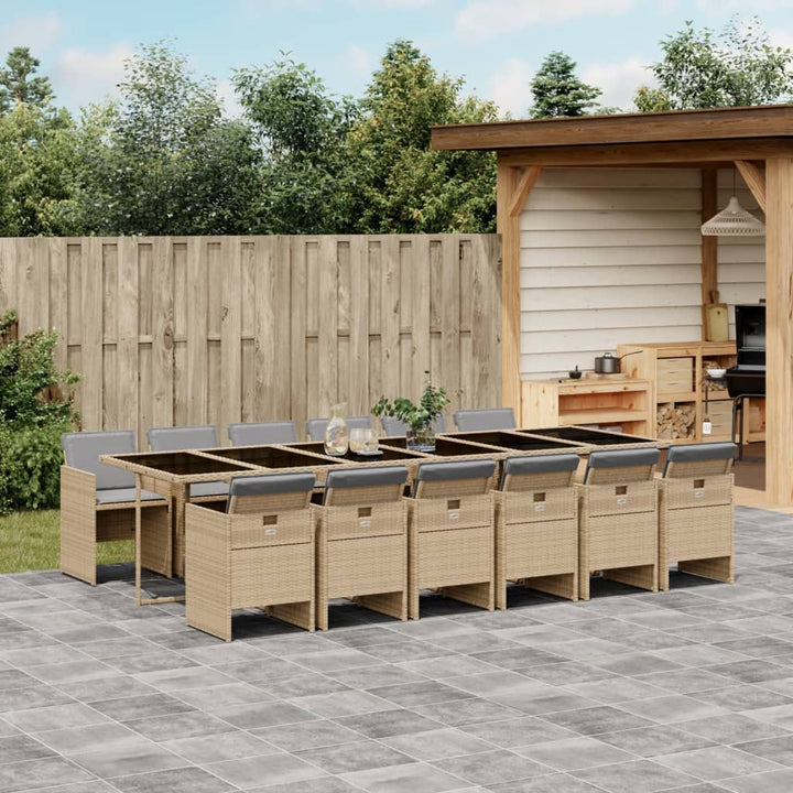 Matgrupp För Trädgården Med Dynor 5 Delar Mixbeige Konstrotting