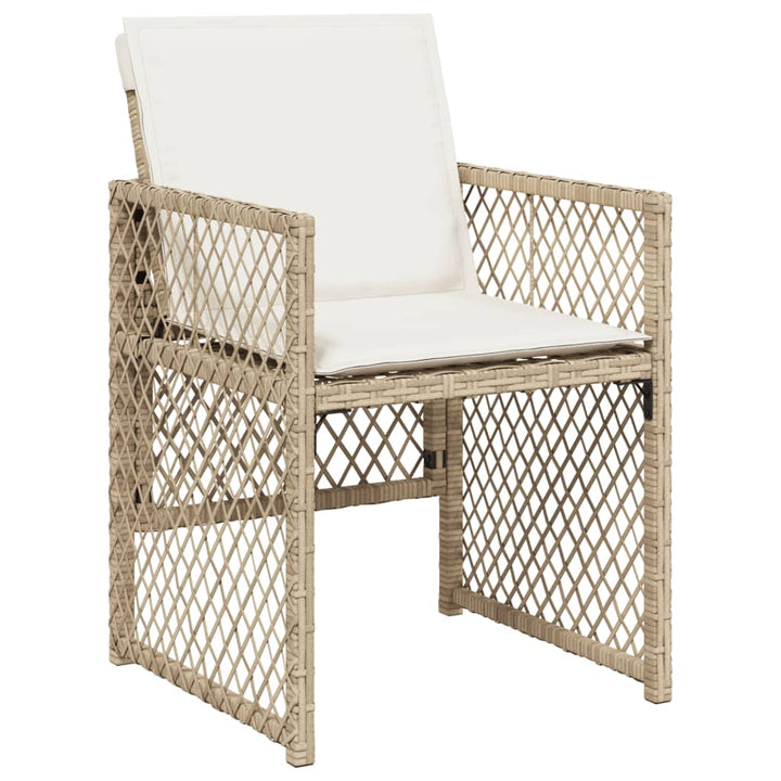 Matgrupp För Dgården Med Dynor 5 Delar Beige Konstrotting