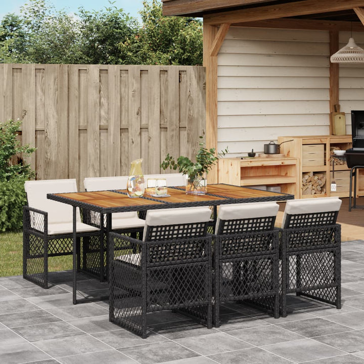 Matgrupp För Dgården Med Dynor 5 Delar Beige Konstrotting