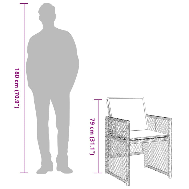 Matgrupp För Trädgården Med Dynor 9 Delar Konstrotting