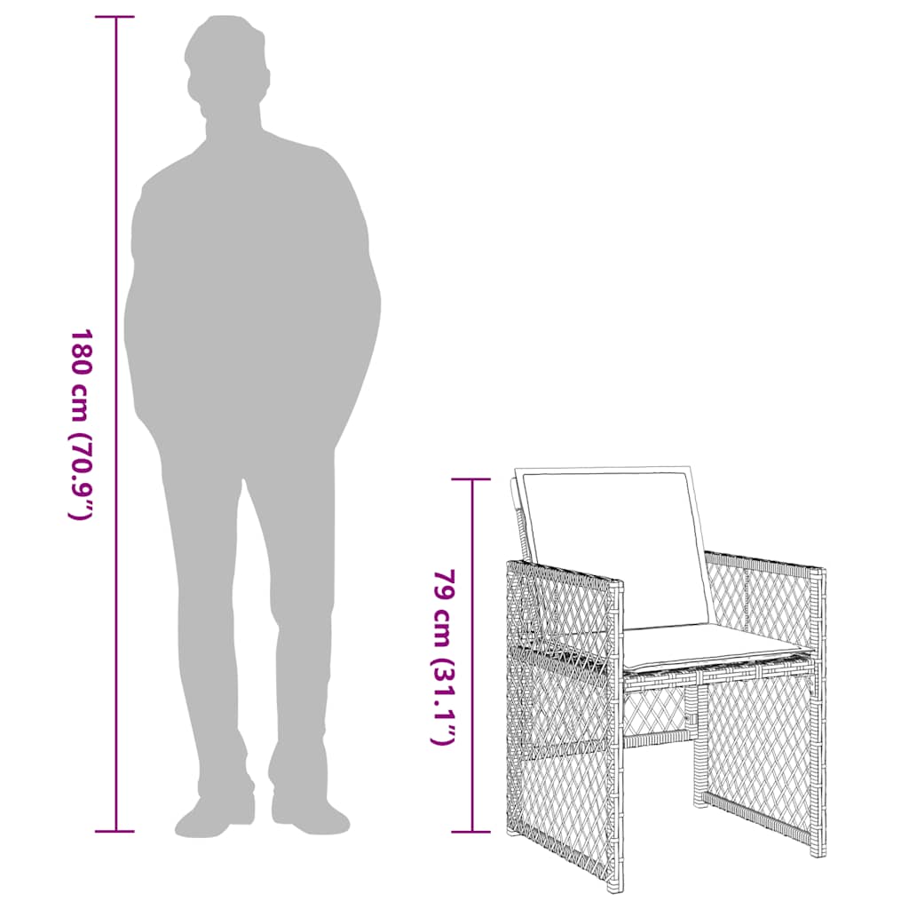 Matgrupp För Trädgården Med Dynor 9 Delar Konstrotting