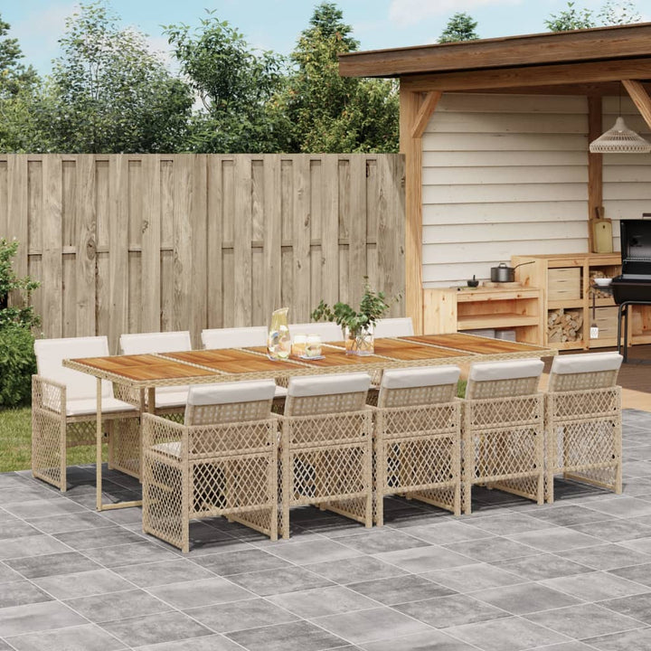 Matgrupp För Dgården Med Dynor 5 Delar Beige Konstrotting