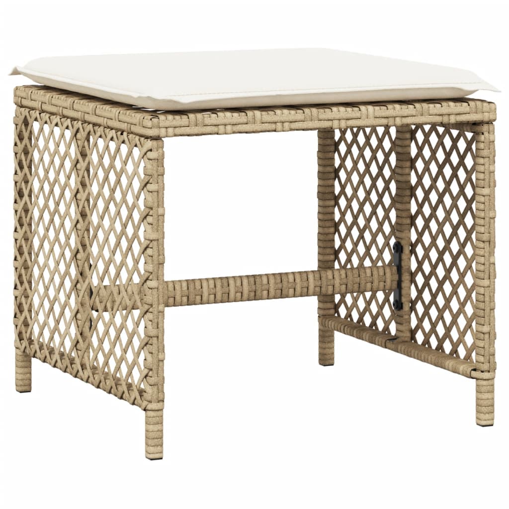 Matgrupp För Dgården Med Dynor 15 Delar Beige Konstrotting