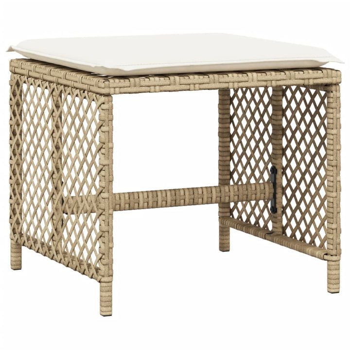 Matgrupp För Dgården Med Dynor 15 Delar Beige Konstrotting