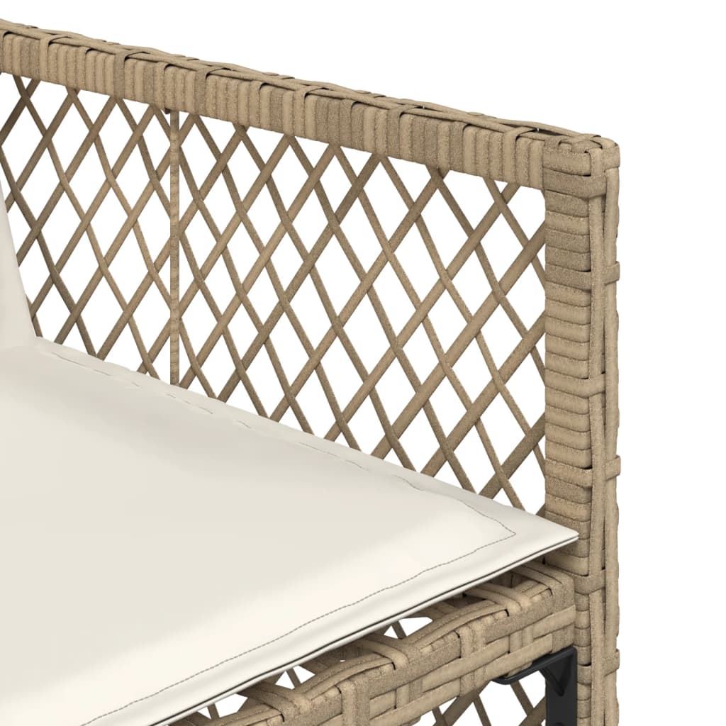 Matgrupp För Dgården Med Dynor 15 Delar Beige Konstrotting