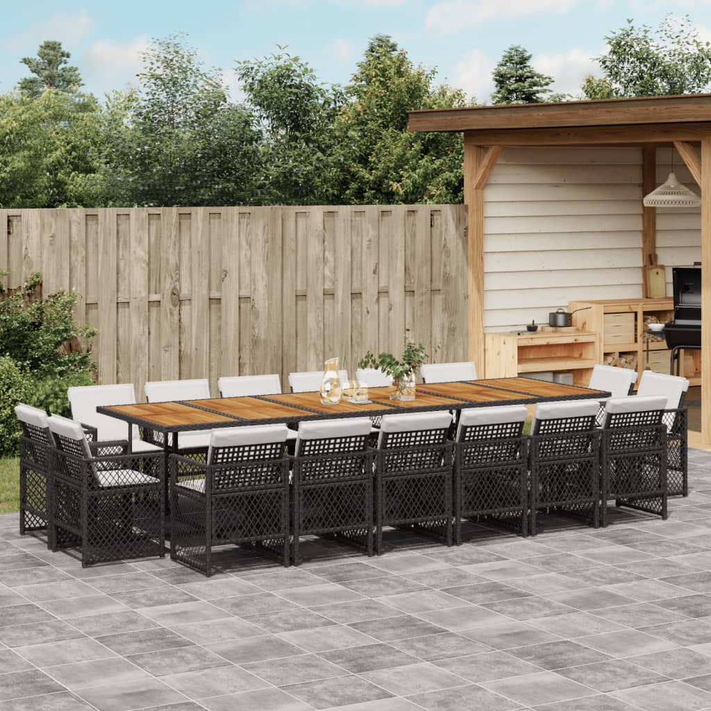 Matgrupp För Trädgården Med Dynor 15 Delar Konstrotting
