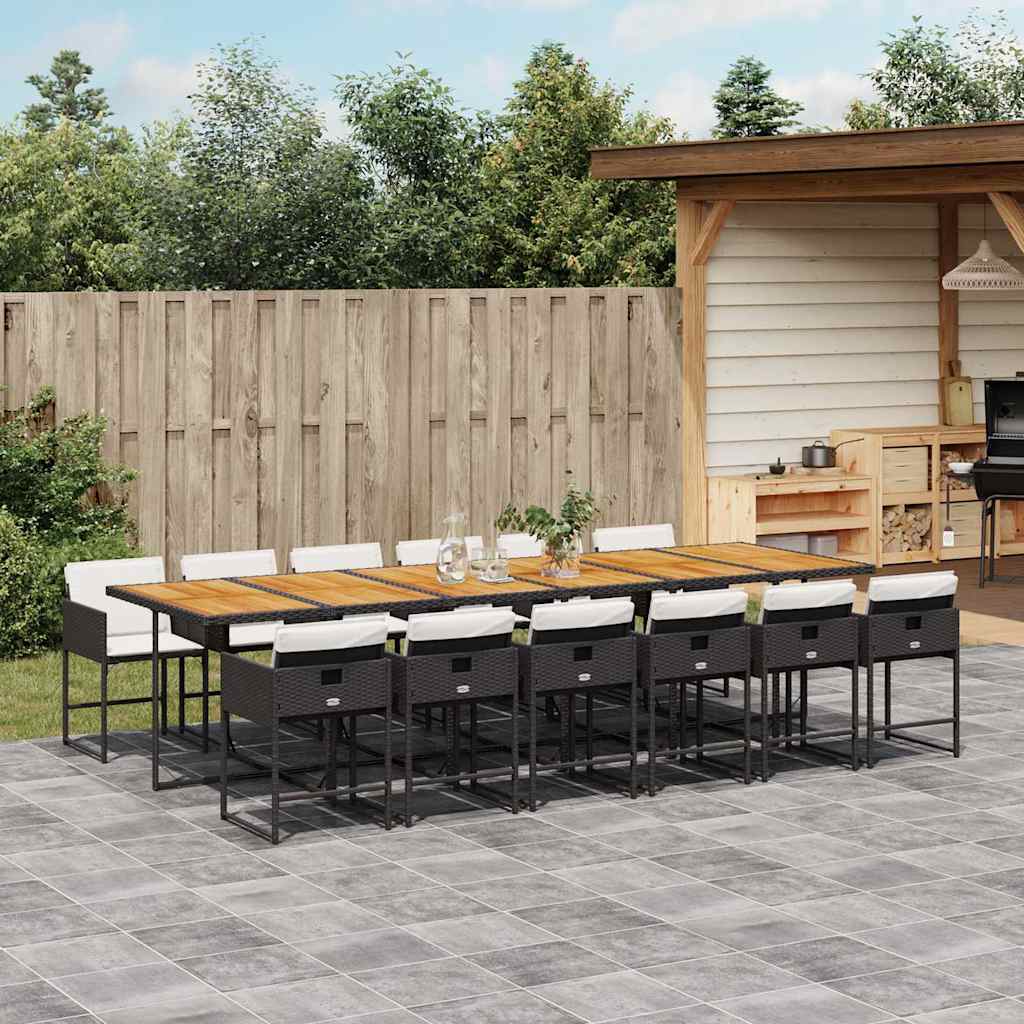 Matgrupp För Trädgården Med Dynor 9 Delar Mixbeige Konstrotting