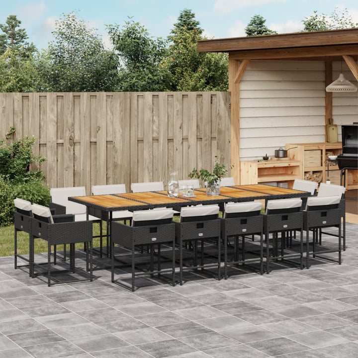 Matgrupp För Trädgården Med Dynor 9 Delar Mixbeige Konstrotting