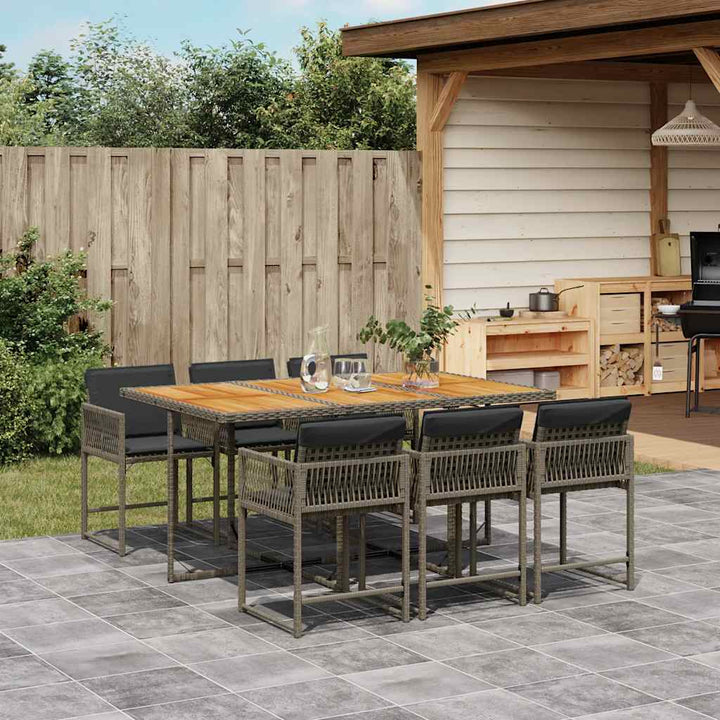 Matgrupp För Trädgården Med Dynor 13 Delar Beige Konstrotting