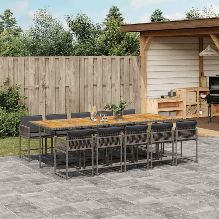 Matgrupp För Trädgården Med Dynor 13 Delar Beige Konstrotting