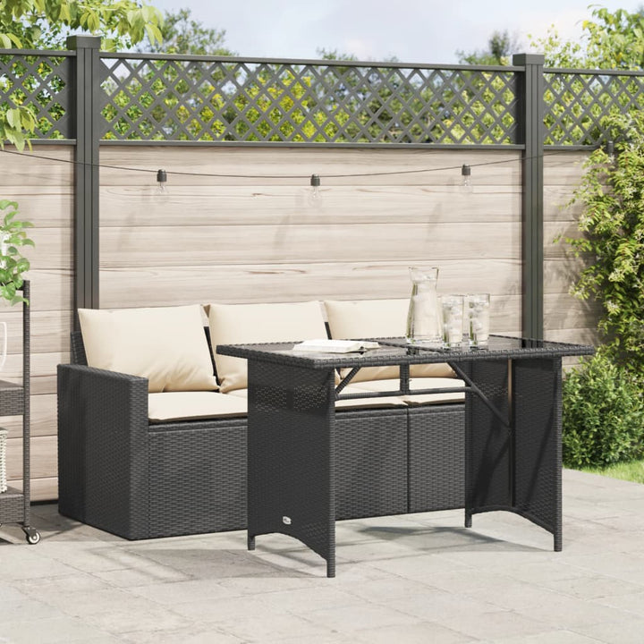 Matgrupp För Dgården Med Dynor 2 Delar Beige Konstrotting