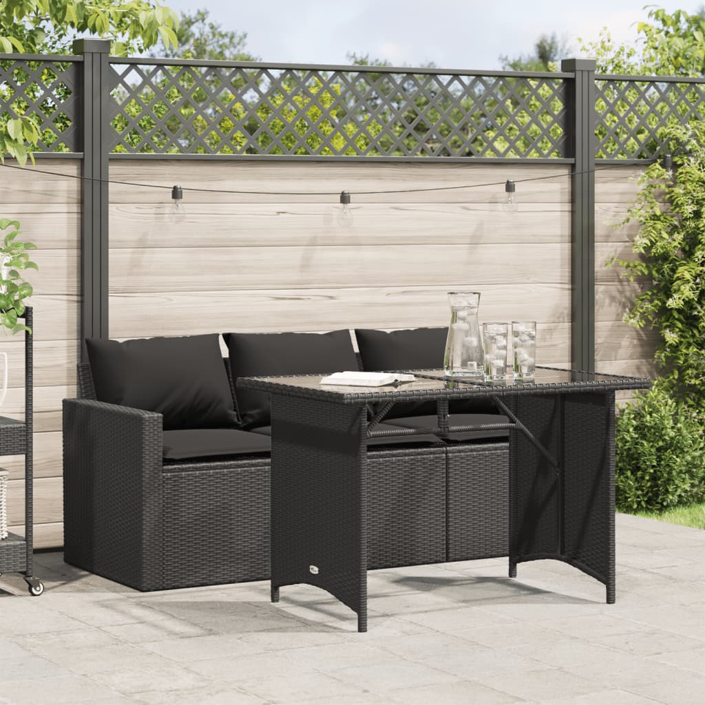 Matgrupp För Dgården Med Dynor 2 Delar Beige Konstrotting