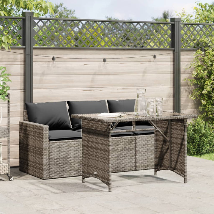 Matgrupp För Dgården Med Dynor 2 Delar Beige Konstrotting