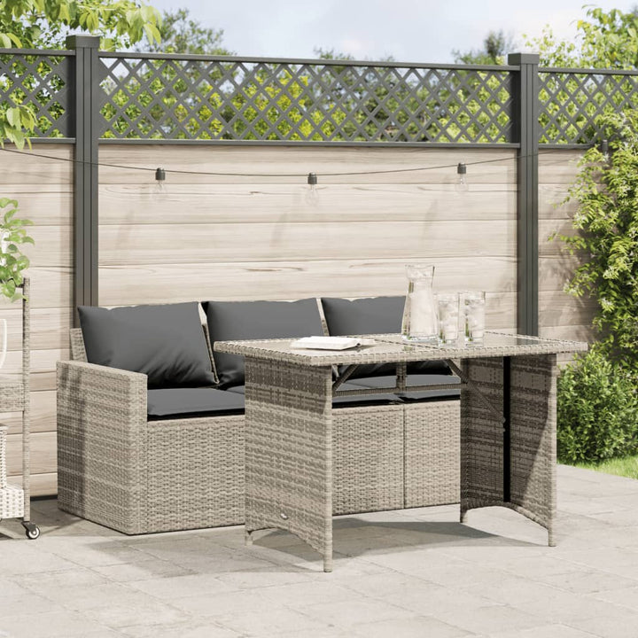 Matgrupp För Dgården Med Dynor 2 Delar Beige Konstrotting