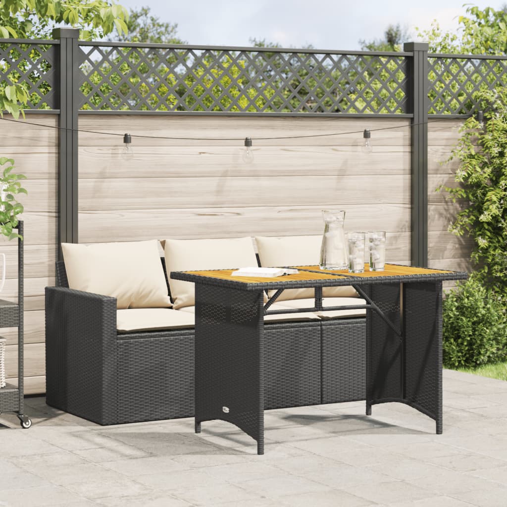 Matgrupp För Dgården Med Dynor 2 Delar Beige Konstrotting