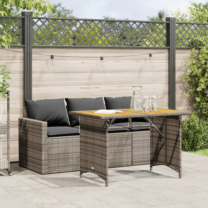 Matgrupp För Dgården Med Dynor 2 Delar Beige Konstrotting