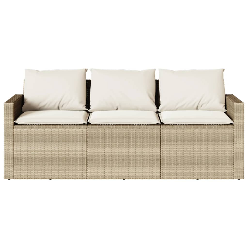Matgrupp För Dgården Med Dynor 2 Delar Beige Konstrotting
