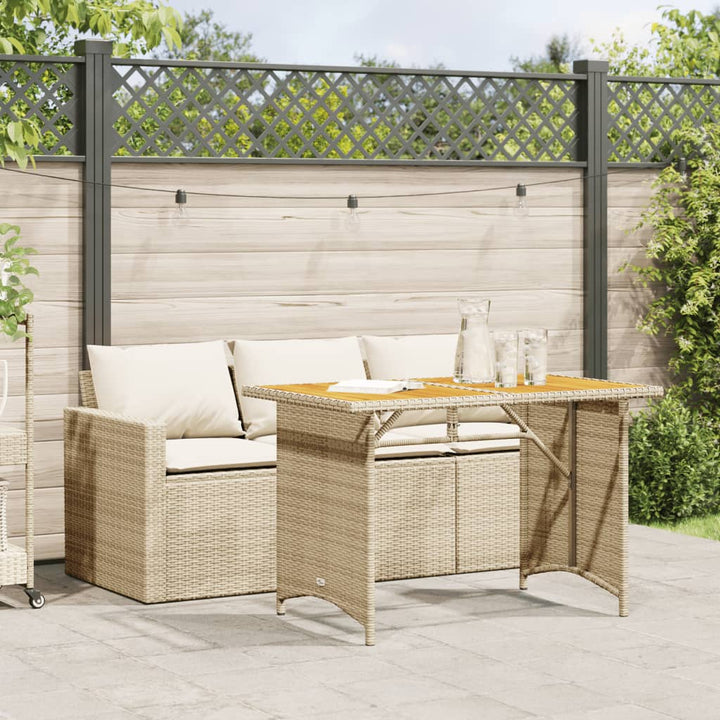 Matgrupp För Dgården Med Dynor 2 Delar Beige Konstrotting
