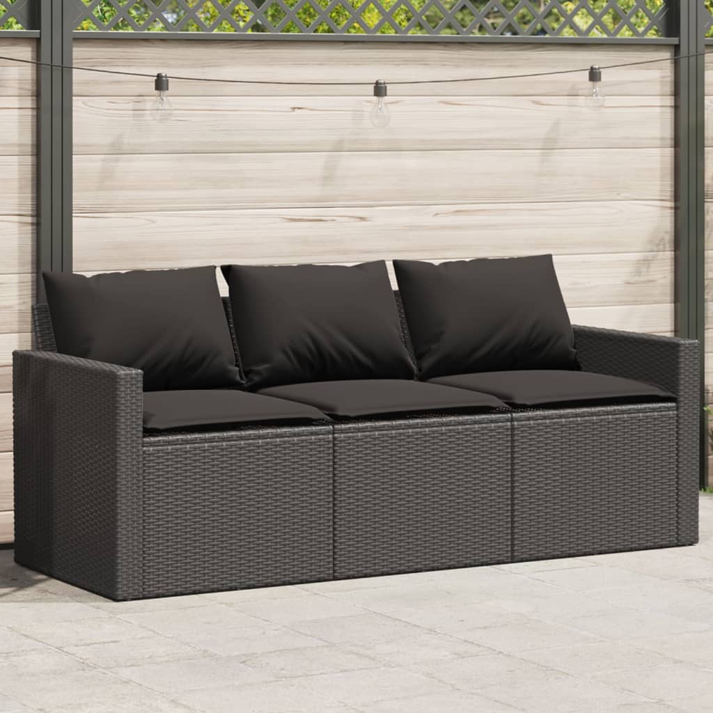 Trädgårdssoffa 3-Sits Med Dynor Konstrotting Beige