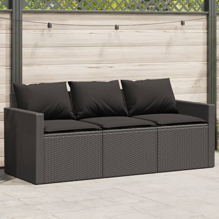 Trädgårdssoffa 3-Sits Med Dynor Konstrotting Beige