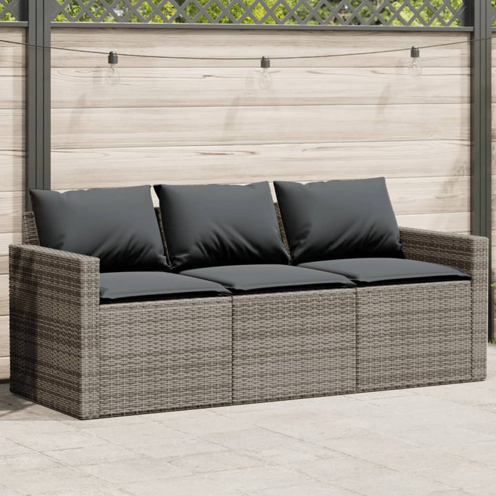 Trädgårdssoffa 3-Sits Med Dynor Konstrotting Beige