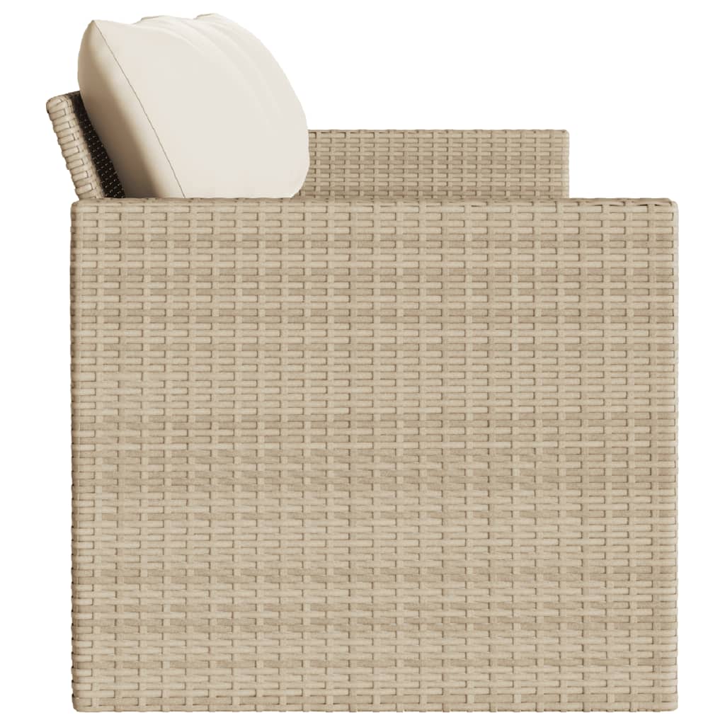 Trädgårdssoffa 3-Sits Med Dynor Konstrotting Beige