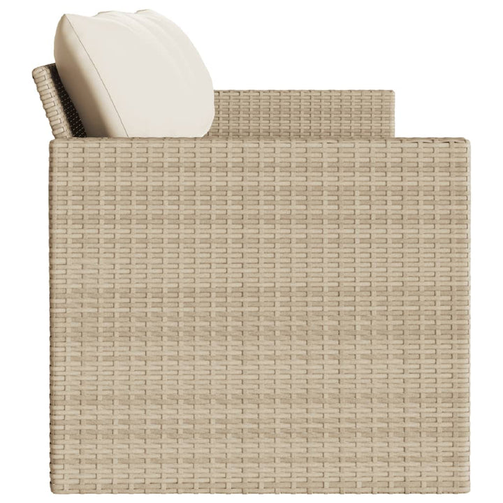 Trädgårdssoffa 3-Sits Med Dynor Konstrotting Beige