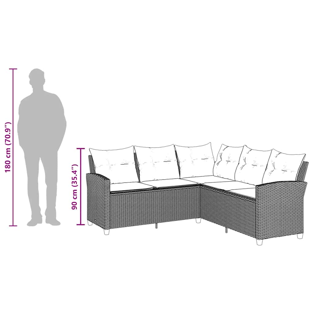 L-Formad Soffsoffa Med Kuddar Konstrotting