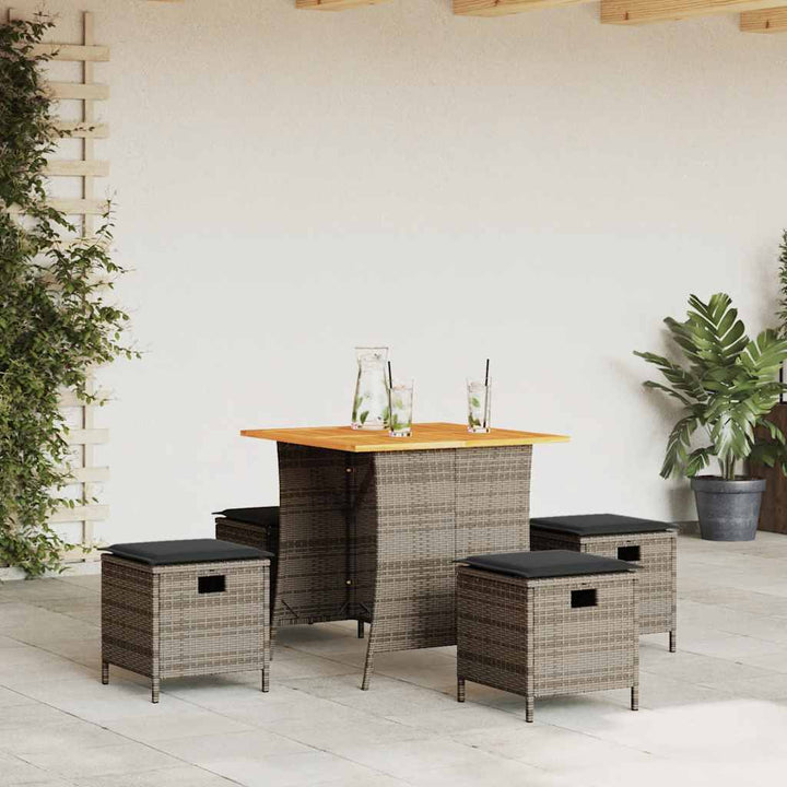 Matgrupp För Trädgården Med Dynor 5 Delar Konstrotting