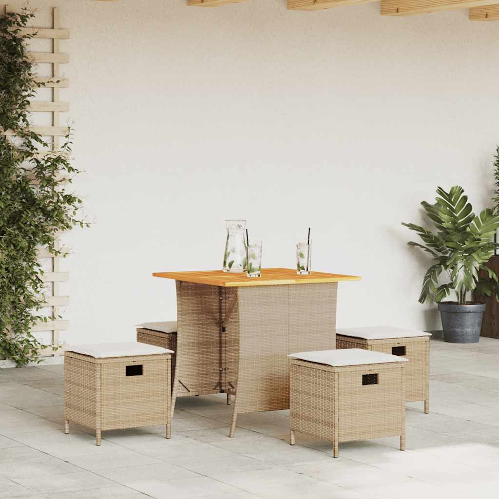 Matgrupp För Trädgården Med Dynor 5 Delar Konstrotting