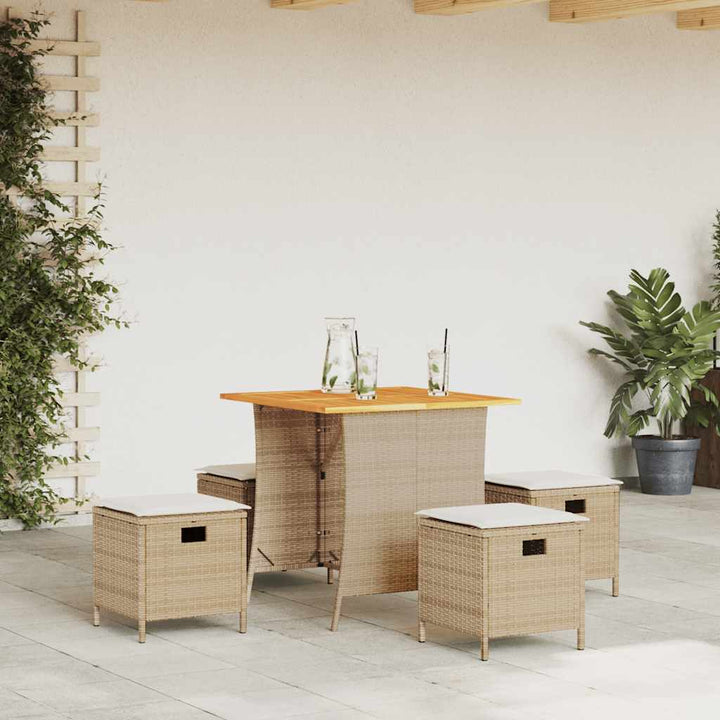 Matgrupp För Trädgården Med Dynor 5 Delar Konstrotting