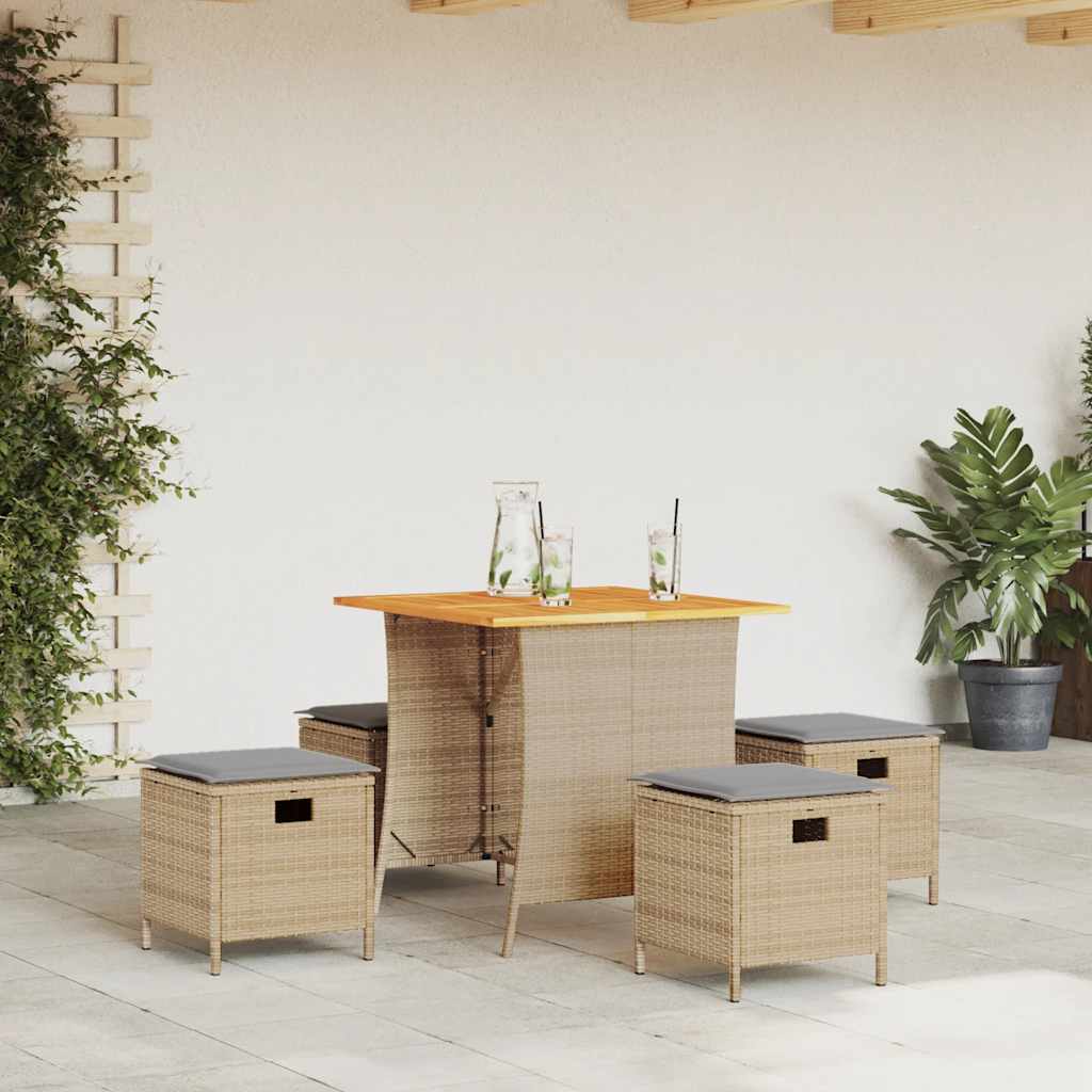 Matgrupp För Trädgården Med Dynor 5 Delar Konstrotting