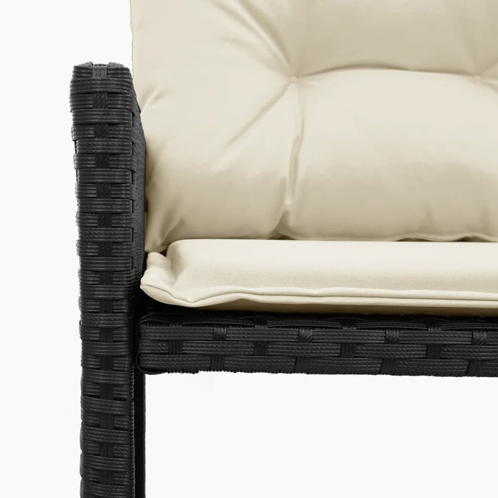 Trädgårdssoffa Med Bord Och Dynor L-Formad Svart Konstrotting