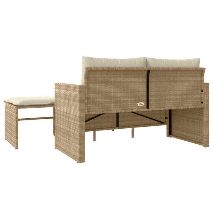 Soffgrupp För Trädgården 3 Delar Med Dynor Beige Konstrotting
