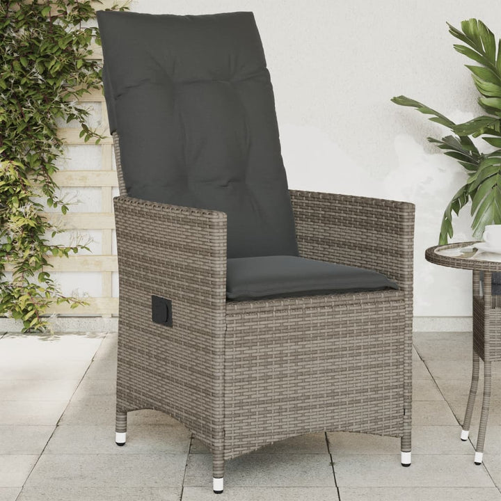 Justerbar Trädgårdsstol Med Dynor Svart Konstrotting