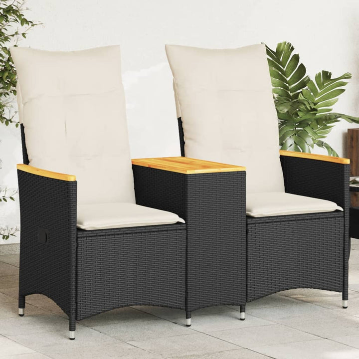 Trädgårdssoffa Fällbar 2-Sits Med Bord Konstrotting