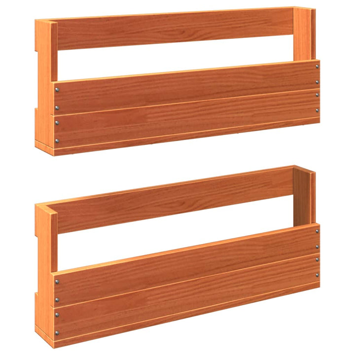 Väggmonterade Skoställ 2 St 59X8,5X23,5 Cm Massivt Furu