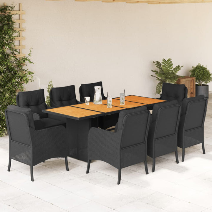 Matgrupp För Dgården Med Dynor 9 Delar Konstrotting