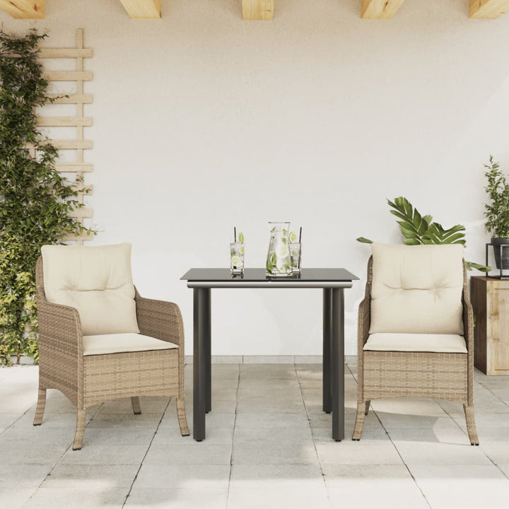 Matgrupp För Trädgården Med Dynor 5 Delar Beige Konstrotting