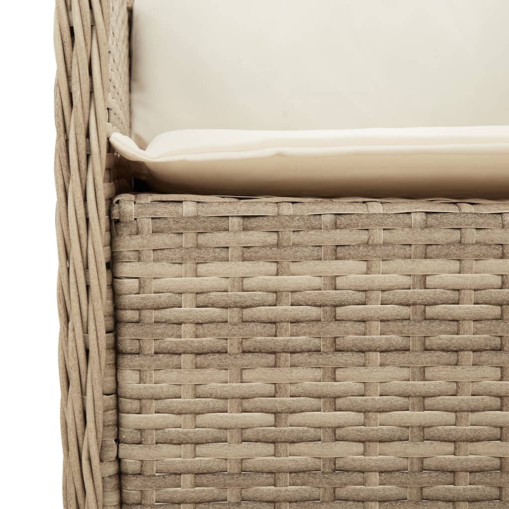 Matgrupp För Trädgården Med Dynor 5 Delar Beige Konstrotting