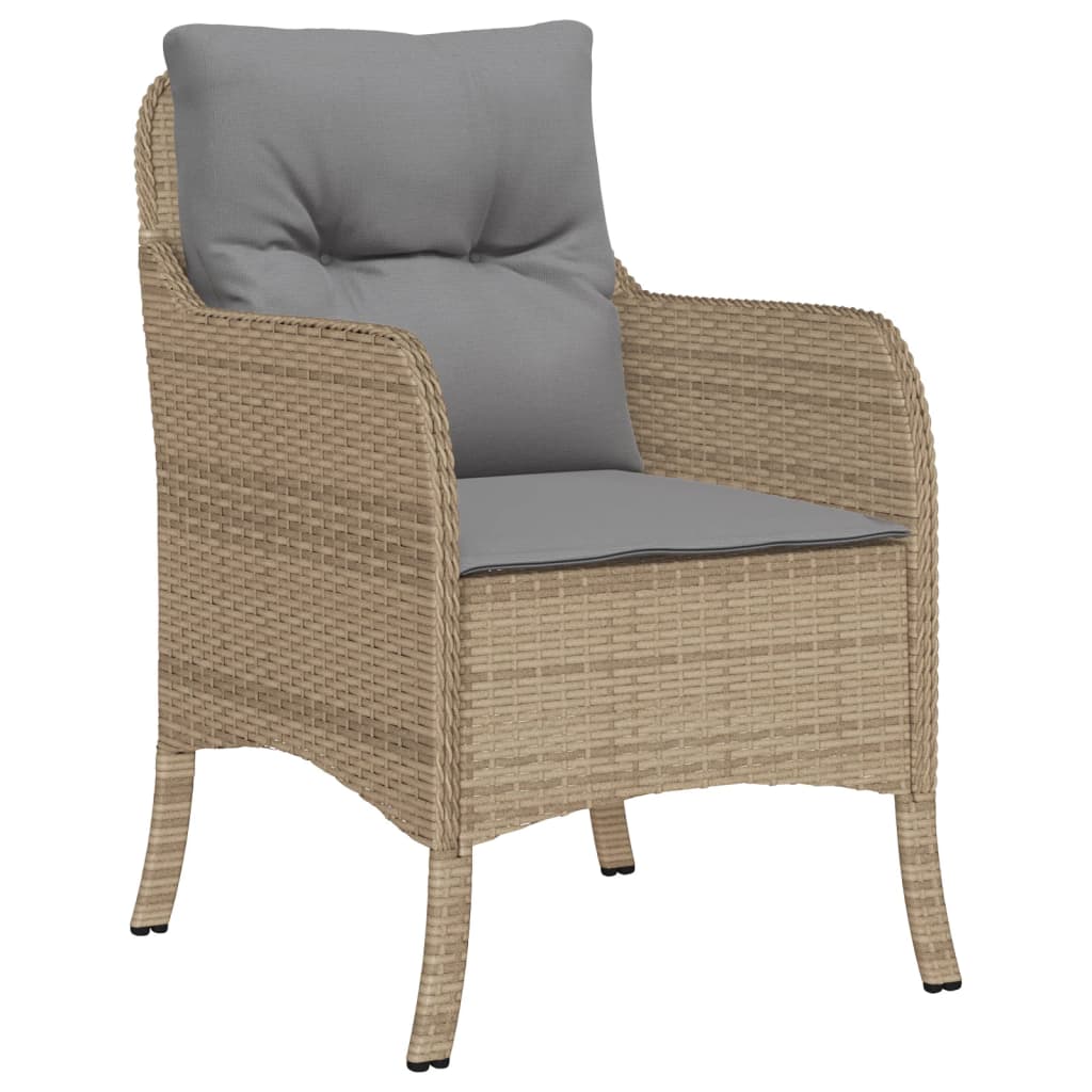 Matgrupp För Trädgården Med Dynor 5 Delar Beige Konstrotting