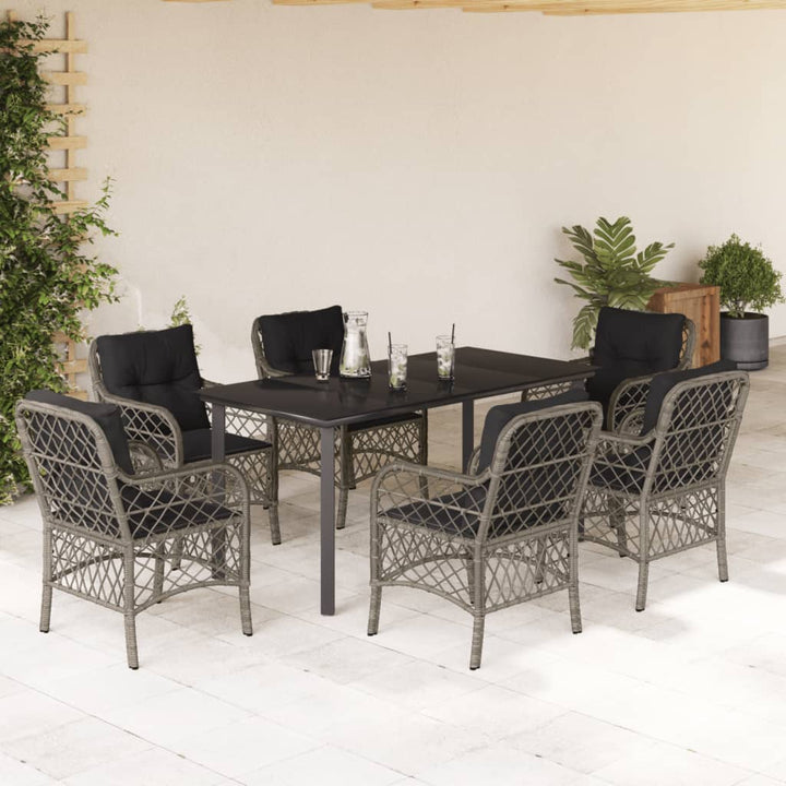 Caféset Med Dynor 3 Delar Grå Konstrotting