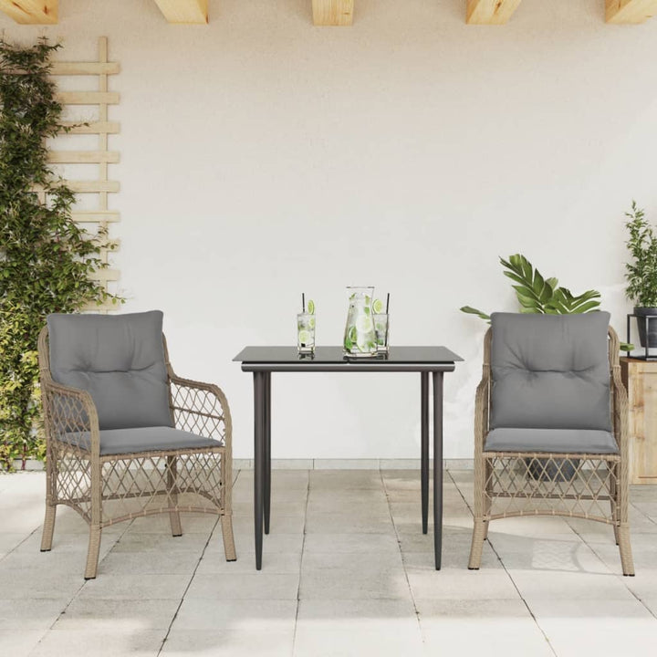 Matgrupp För Trädgården Med Dynor 5 Delar Mixbeige Konstrotting