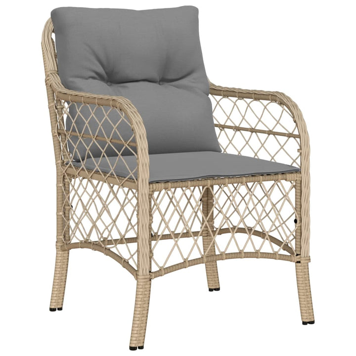 Matgrupp För Trädgården Med Dynor 5 Delar Mixbeige Konstrotting