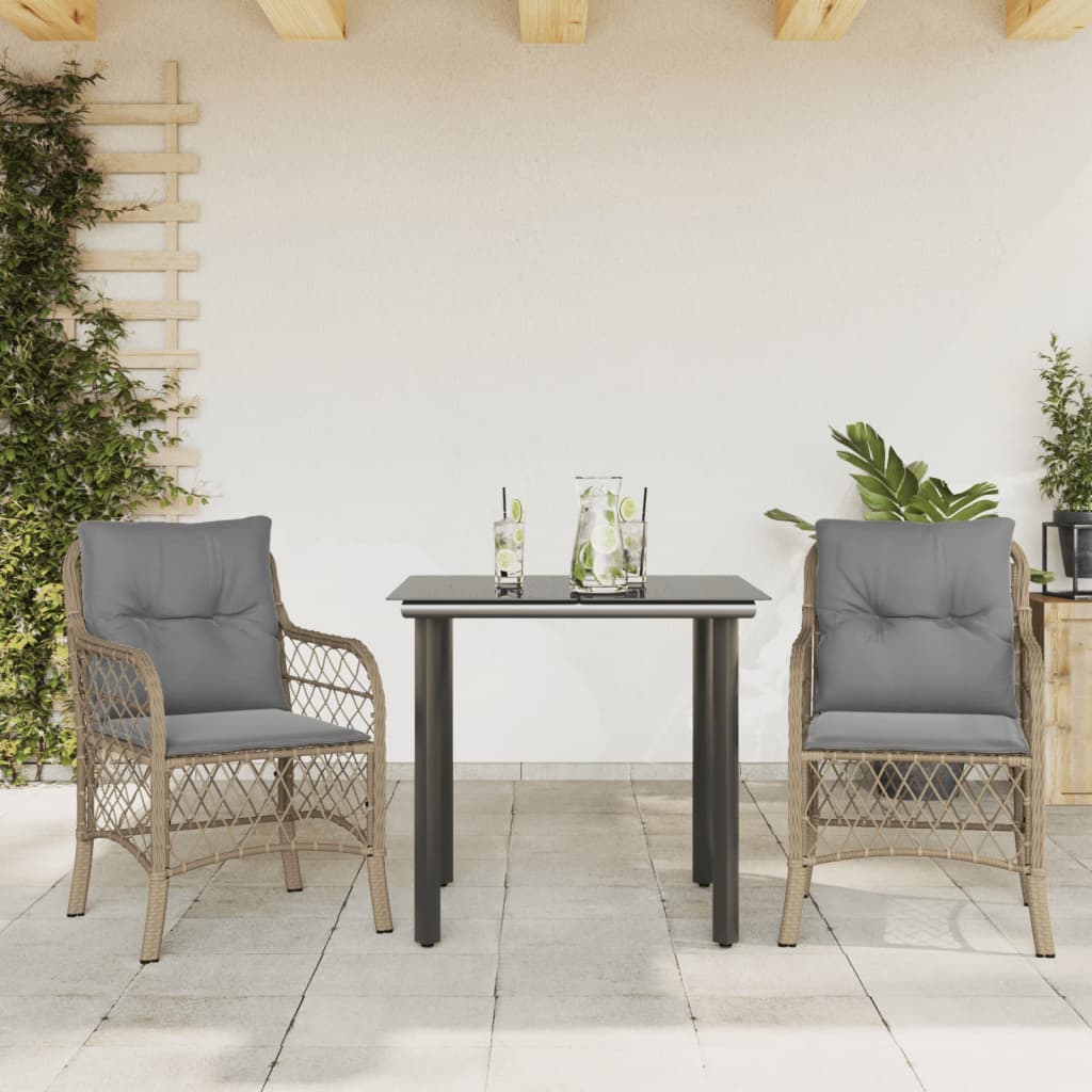 Matgrupp För Trädgården Med Dynor 5 Delar Mixbeige Konstrotting