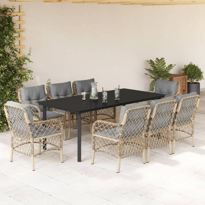 Matgrupp För Trädgården Med Dynor 5 Delar Mixbeige Konstrotting