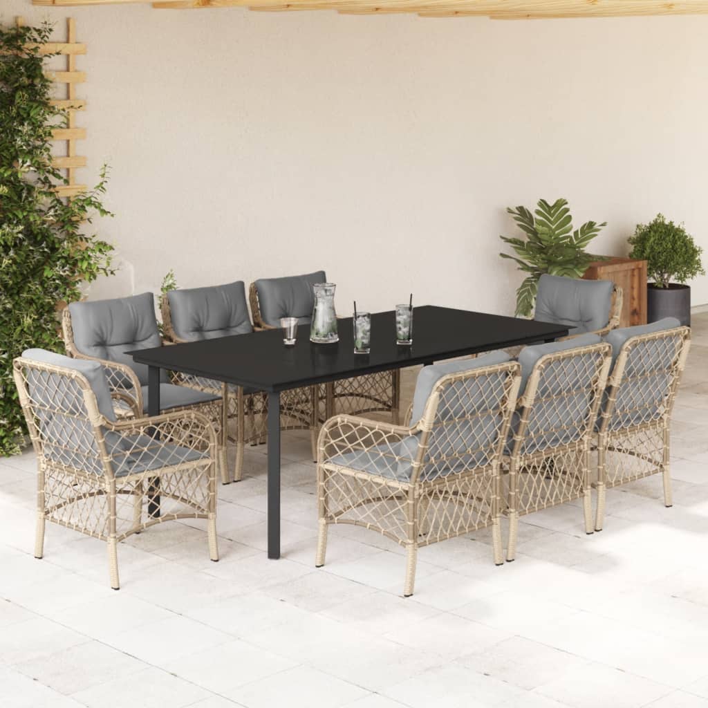Matgrupp För Trädgården Med Dynor 5 Delar Mixbeige Konstrotting