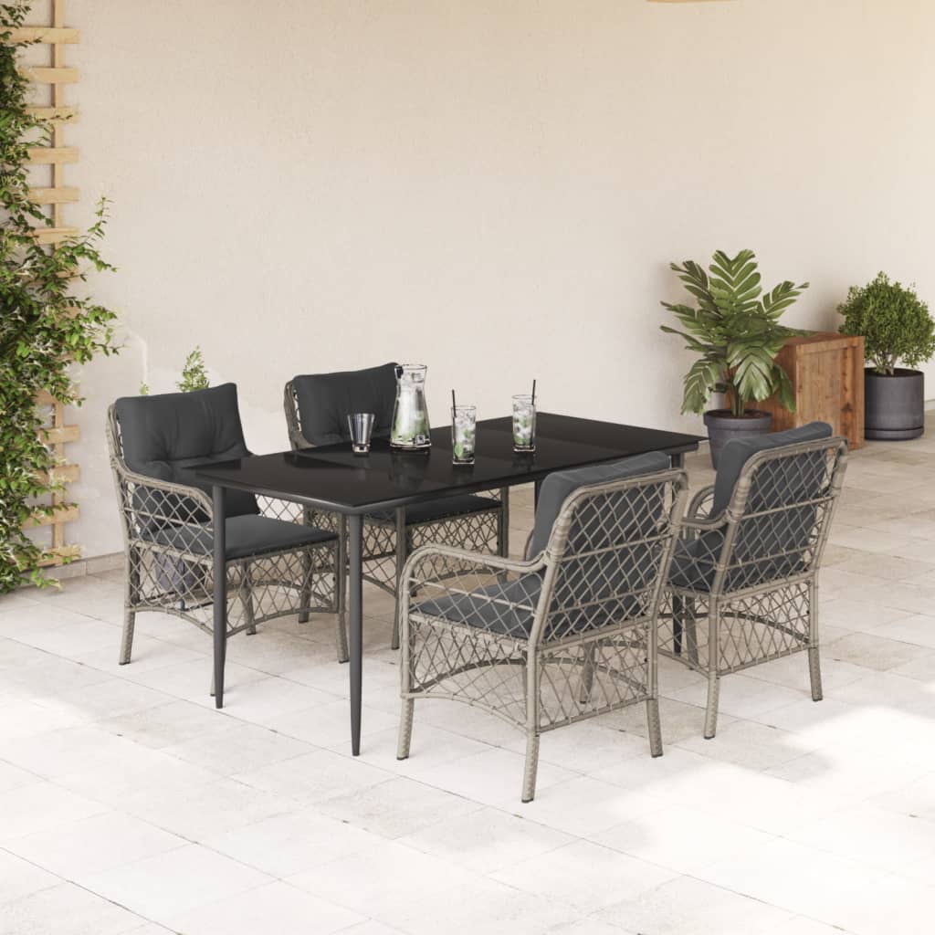 Bistrogrupp Med Dynor 3 Delar Ljusgrå Konstrotting